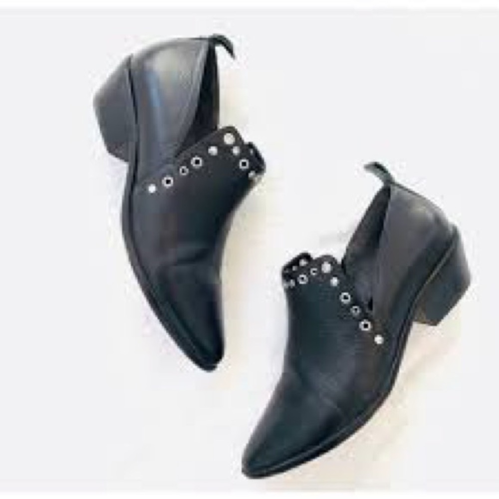 Rebecca Minkoff Black Studded Leather Ankle Boots Sz 9